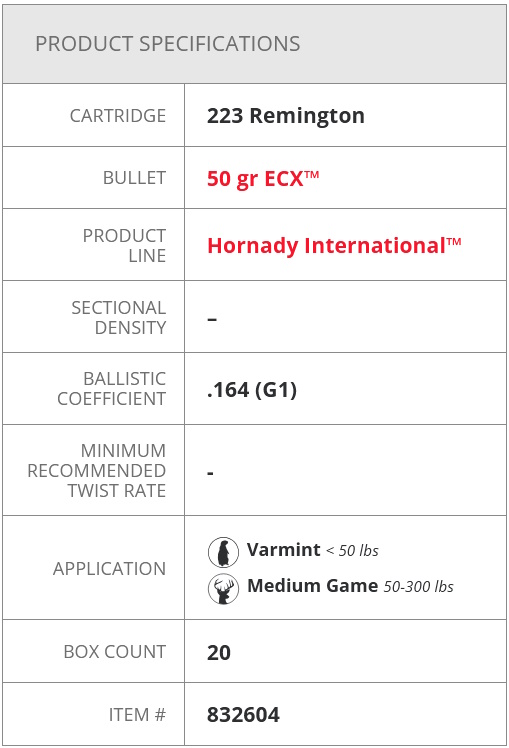 223 Rem ECX 50gr/3,2g - Image 2